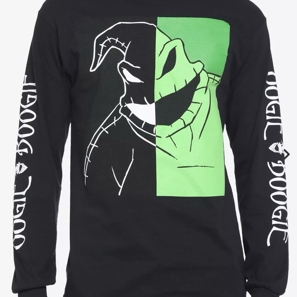 Oogie Boogie Black and Green Graphic Long Sleeve Shirt